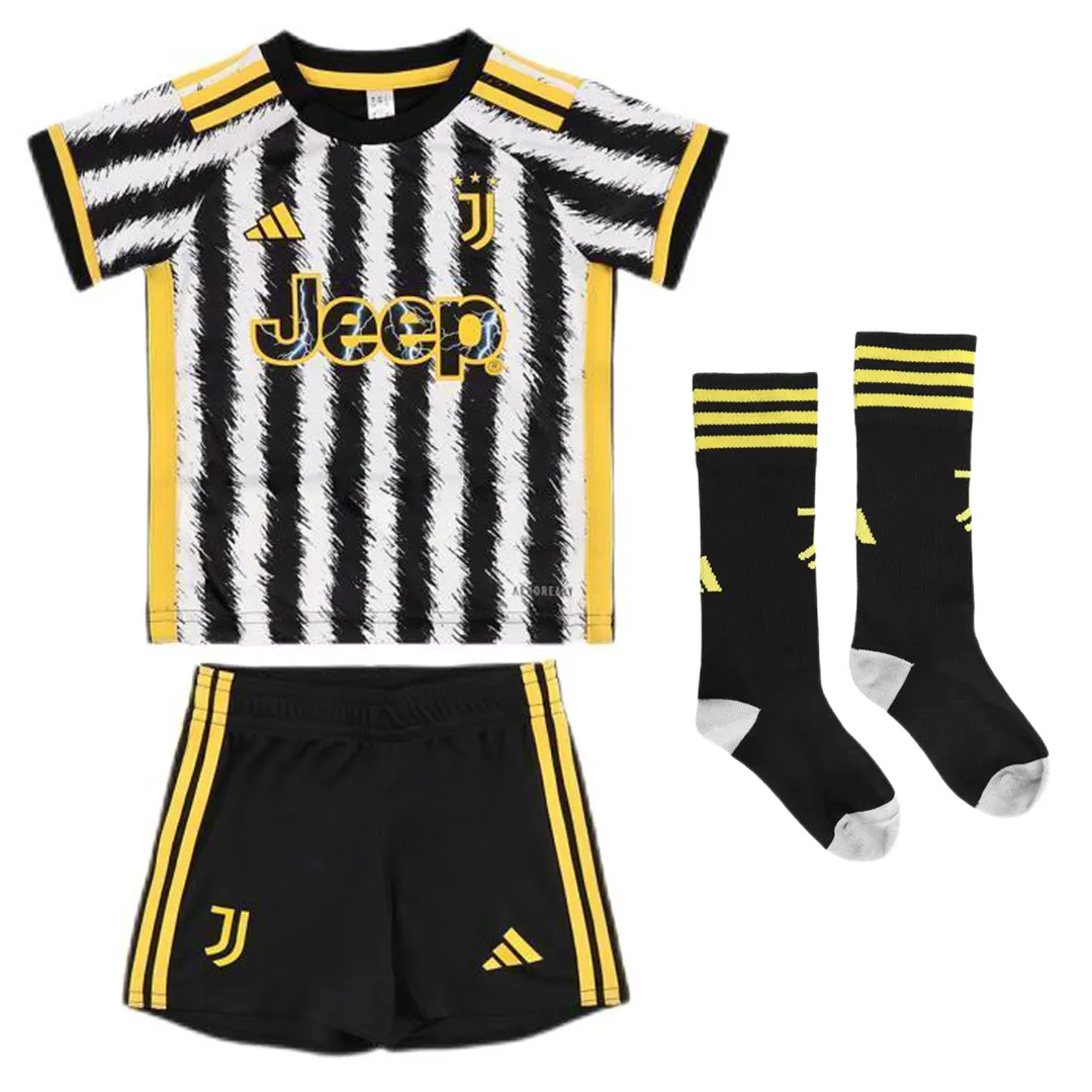 4ff900a487 2023-24 Kids Juventus Home Whole Kit(Jersey+Shorts+Socks) - Image 1