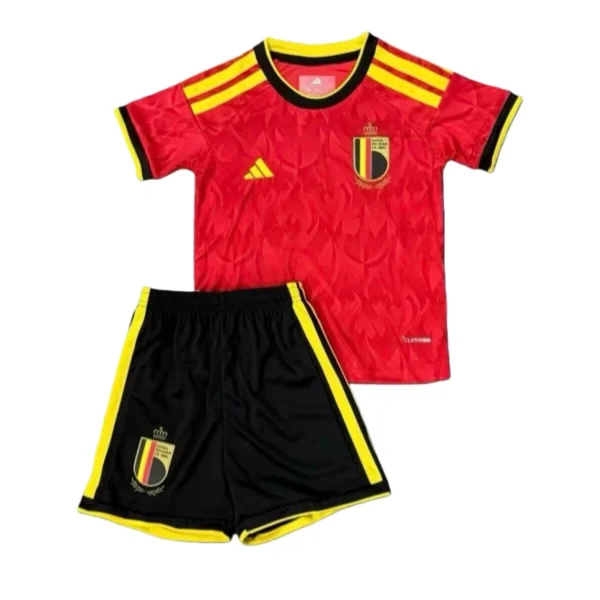 2026 World Cup Belgium Home Soccer Jersey Fan Edition Kids' Set